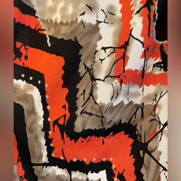 Agenda Abstract Print Tank Top Black Orange Multi Women’s Size Large - Picture 3 of 5